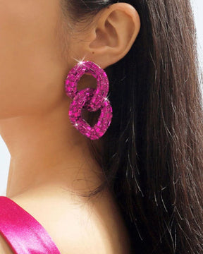 Bling Blogger Pink Entangled Statement Earrings