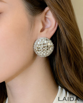 Bling Blogger Silver Stud Earrings - Small