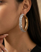 Zeno Bling Blogger Silver Oversized Hoop Earrings