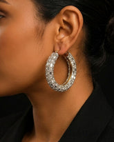Bling Blogger Silver Hoop Earrings