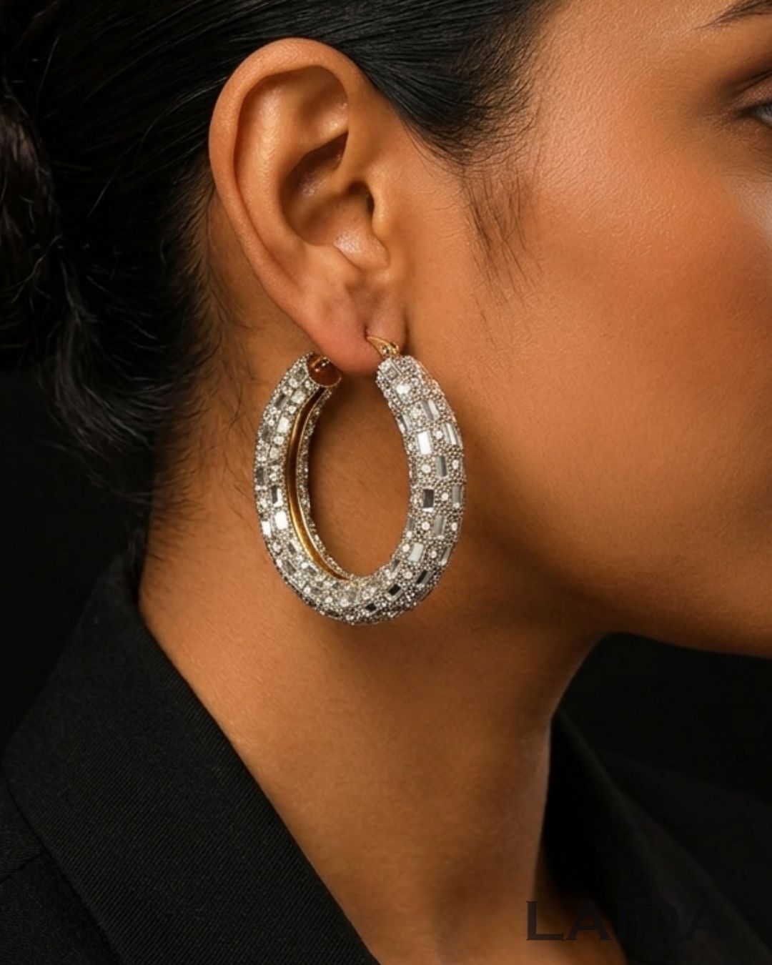 Bling Blogger Silver Hoop Earrings