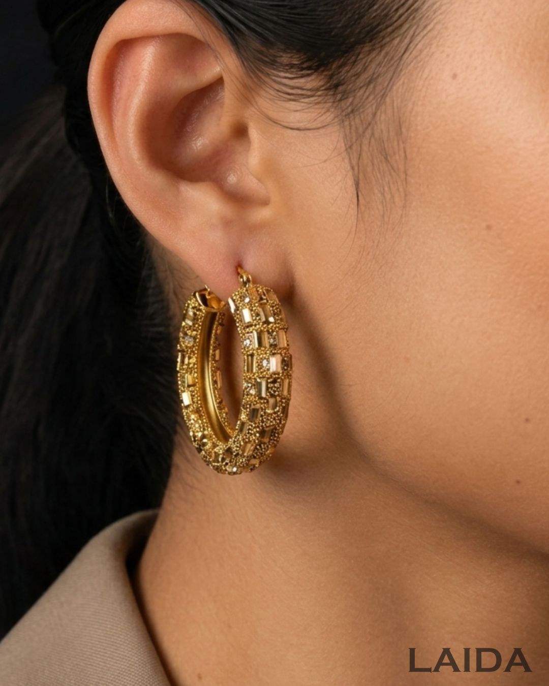 Bling Blogger Rust Gold Hoop Earrings