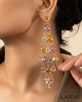 Multicolor Transparent Resin Tear Drop Earrings