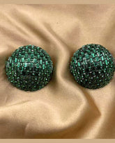 Bling Blogger Green Stud Earrings - Big