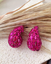 Bling Blogger Fuschia Pink Tear Drop Earrings