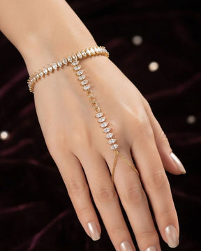 Minimalist Crystal Gold-Plated Handchain Bracelet