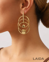 Golden Rings Drop Earrings