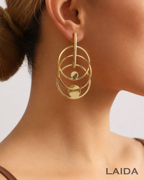 Golden Rings Drop Earrings