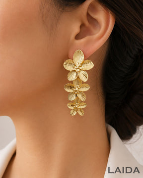 Metallic Flower Earring