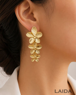 Metallic Flower Earring