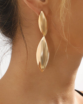 Metallic Layered Tear Drop Earring