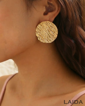 Full Moon Golden Earrings