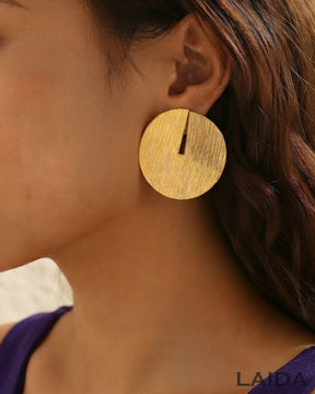 Waning Moon Golden Earrings