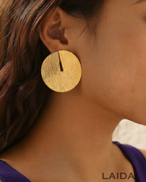 Waning Moon Golden Earrings