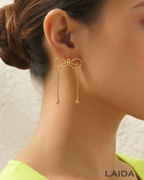 Bow Golden Dainty Earrings