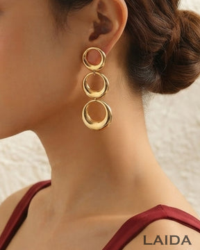 Golden Rings Drop Earrings