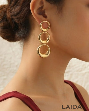 Golden Rings Drop Earrings