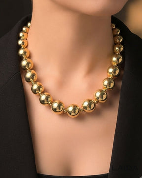 Golden Ball Statement Necklace