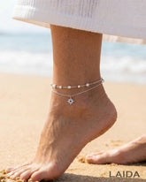 Silver Plated Star Evil Eye Anklet