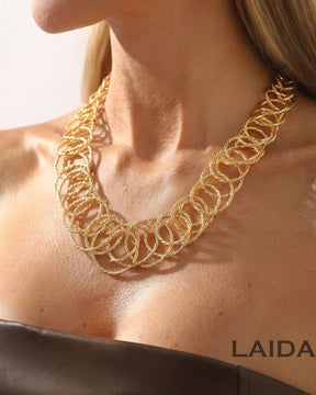Minimalist Circular Rings Statement Necklace