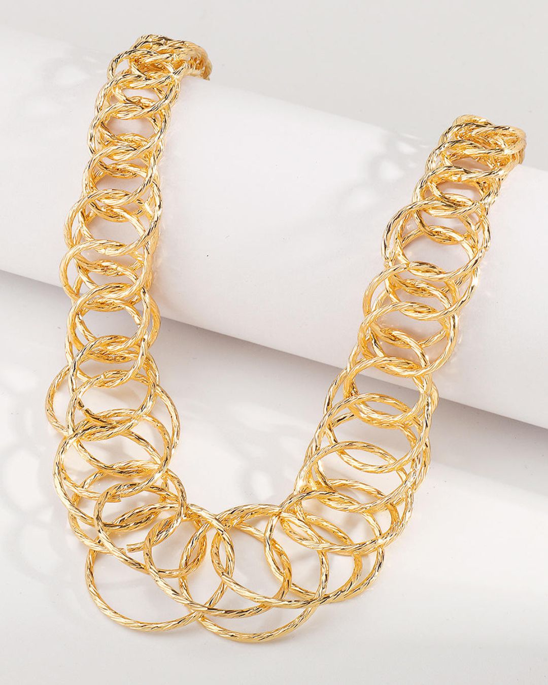 Minimalist Circular Rings Statement Necklace