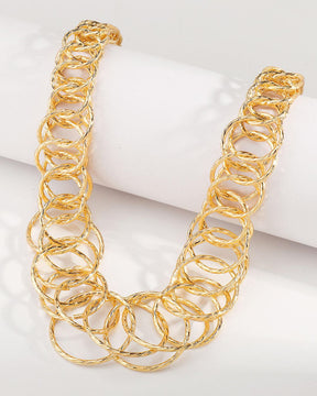 Minimalist Circular Rings Statement Necklace