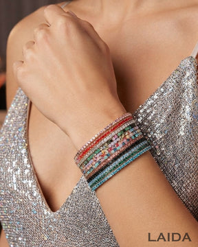 Stretchable Multicolor Bracelet - Pack of 12