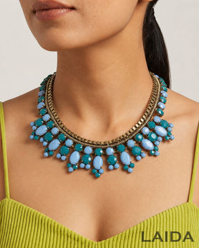 Turquoise Crystal Statement Necklace