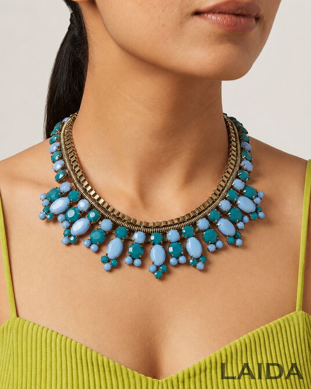 Turquoise Crystal Statement Necklace