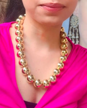 Golden Ball Statement Necklace