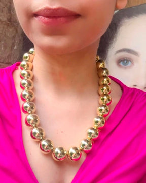 Golden Ball Statement Necklace