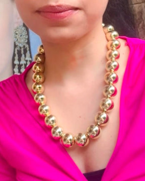 Golden Ball Statement Necklace