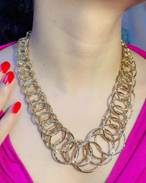 Minimalist Circular Rings Statement Necklace