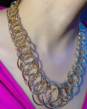 Minimalist Circular Rings Statement Necklace