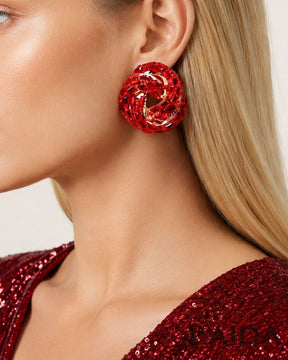 Bling Blogger Red Knot Statement Studs
