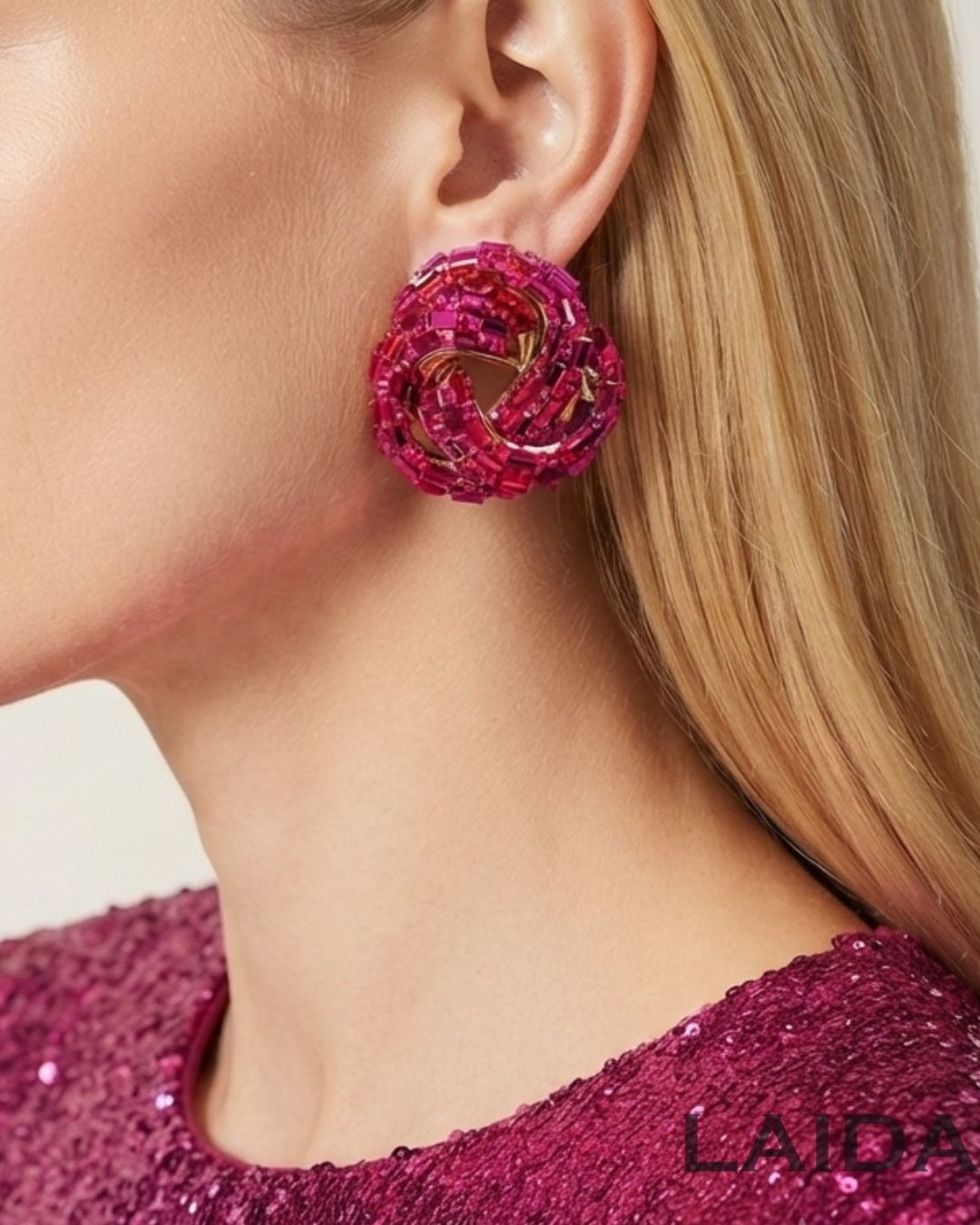 Bling Blogger Pink Knot Statement Studs