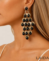 Black Chandelier Drop Earrings