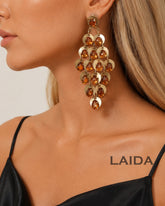 Orange Chandelier Drop Earrings