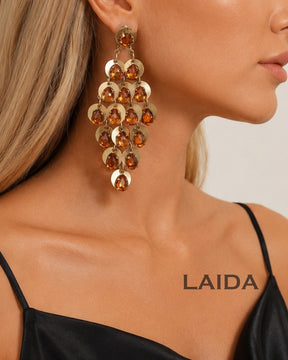 Orange Chandelier Drop Earrings