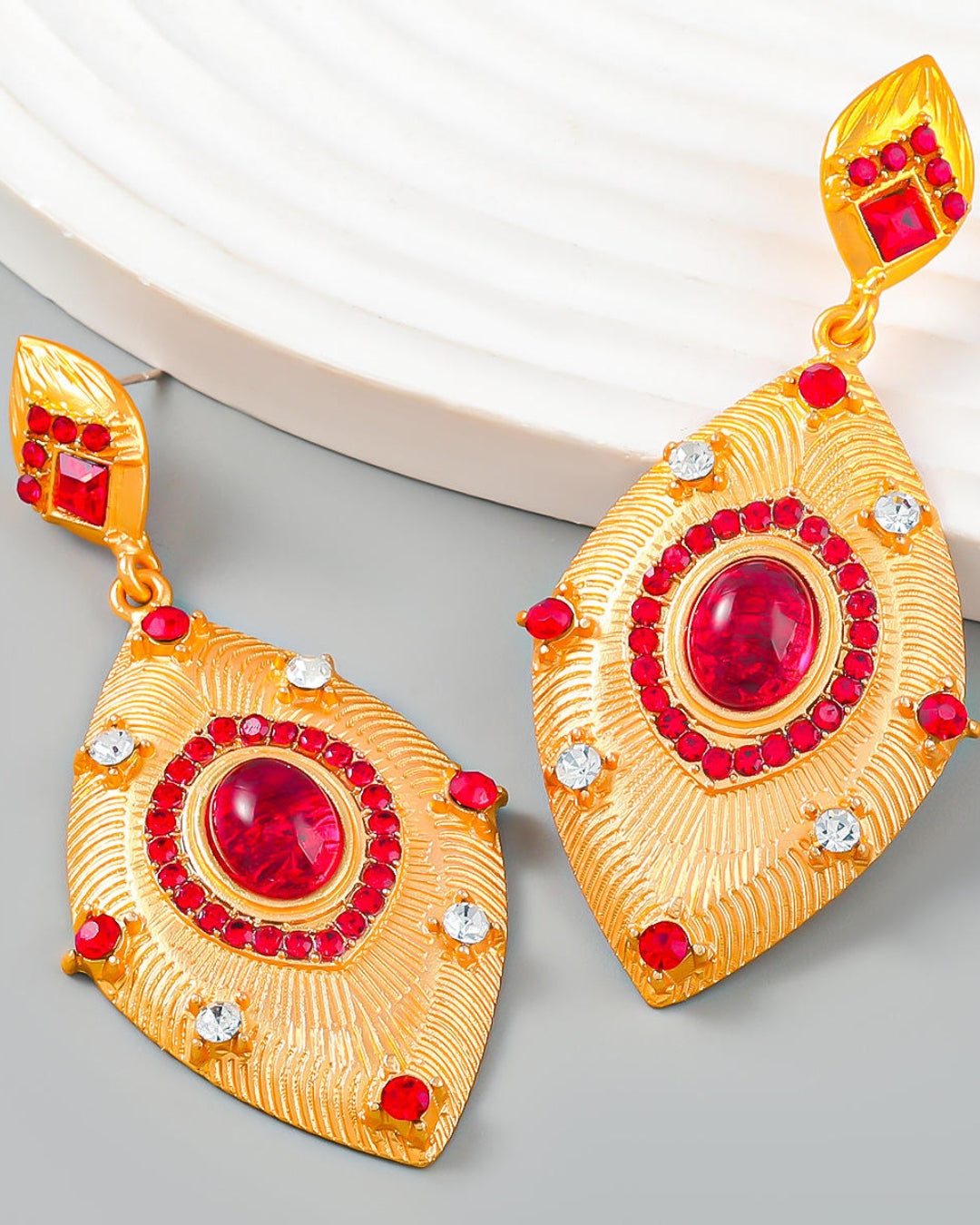 Vintage Red Leaves Drop Earrings