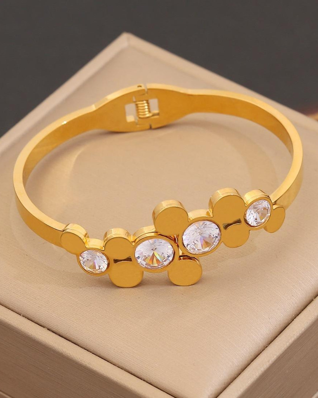 Golden Charm Stone Bracelet