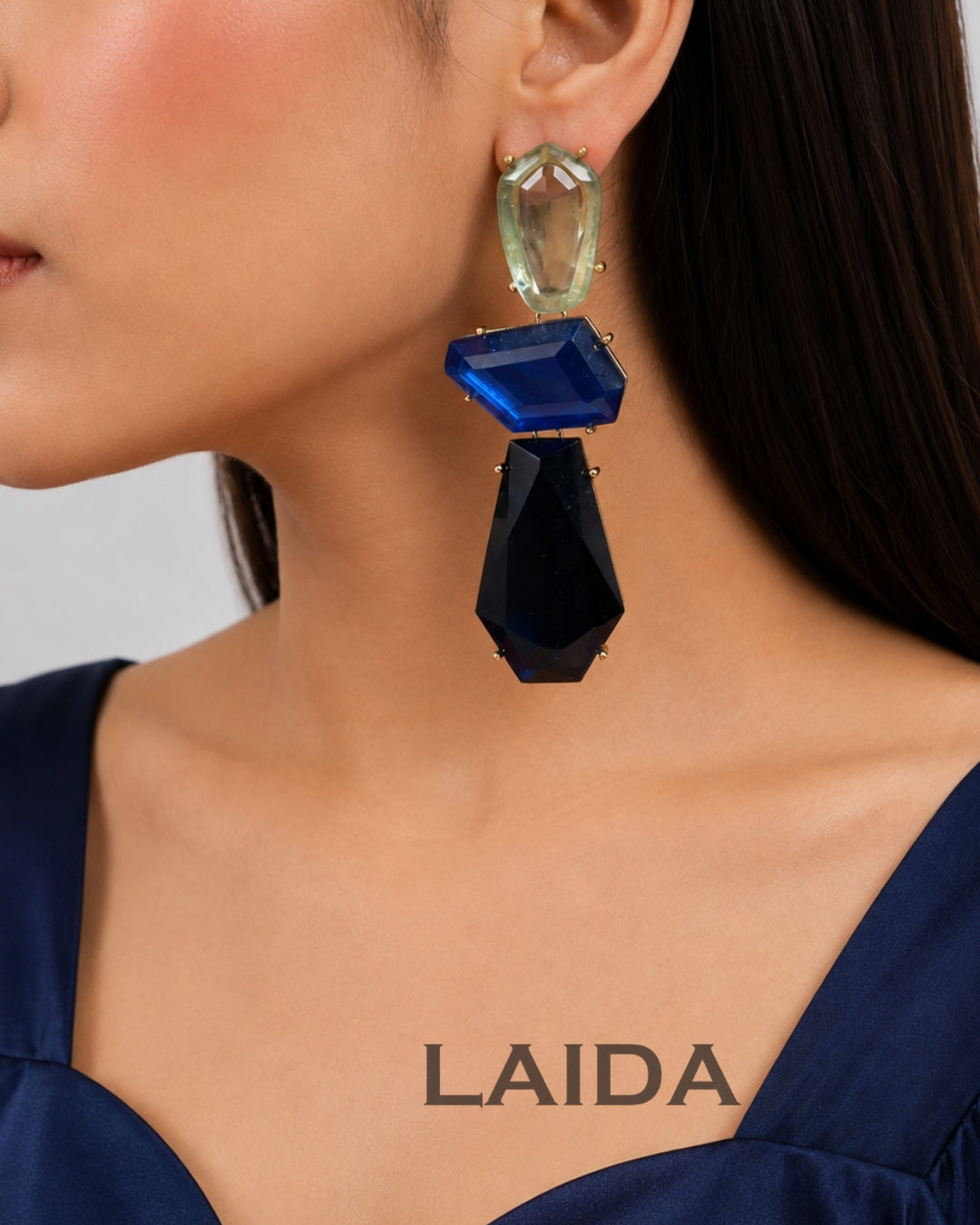 Maya Blue Statement Drop Earring