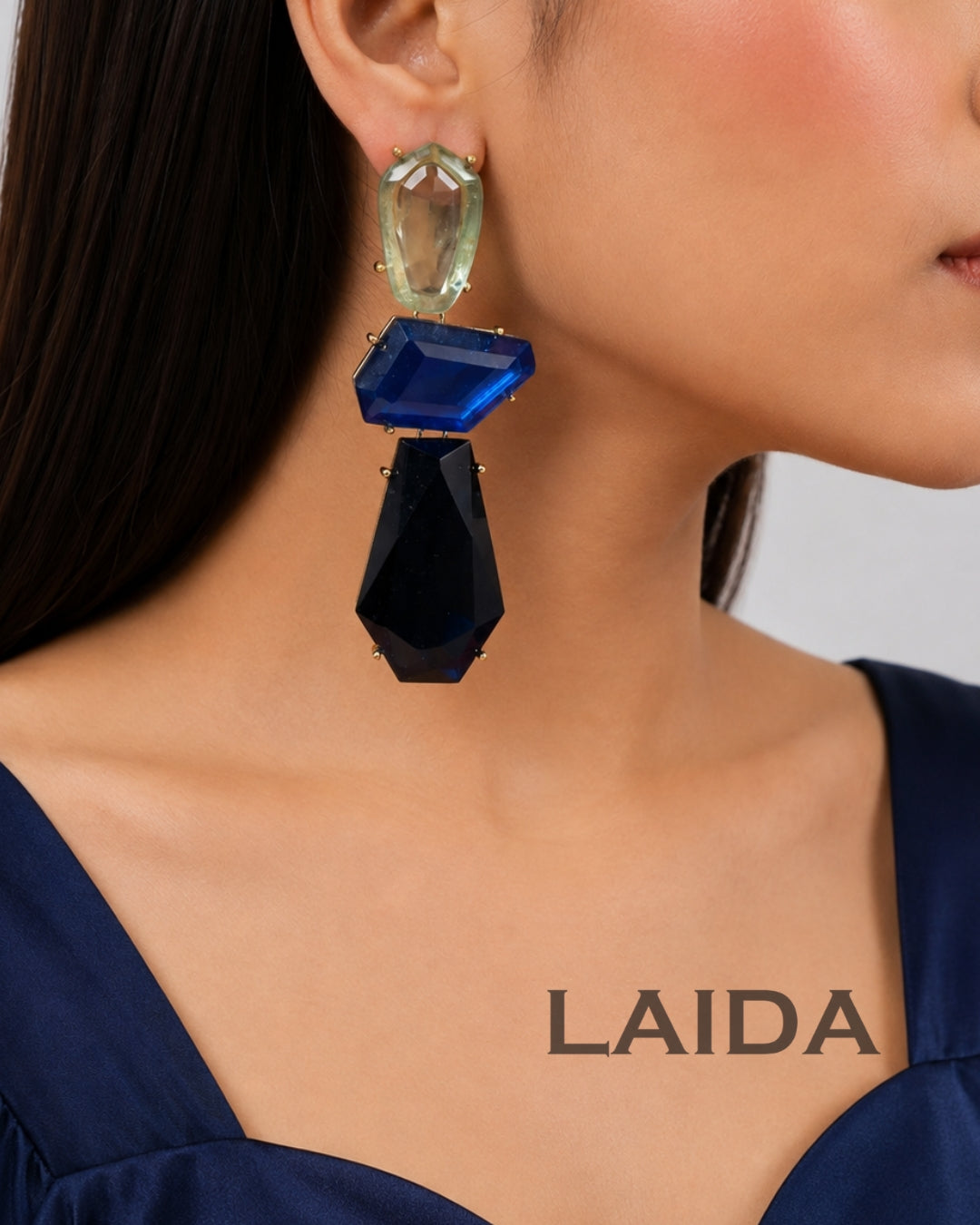 Maya Blue Statement Drop Earring