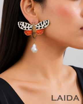 Leopard Print butterfly Drop Earrings