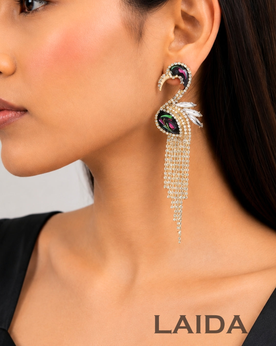 Flamingo Long Tassel Drop Earrings