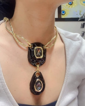 Premium Chic Black Sculptural necklace | Statement Jewellery