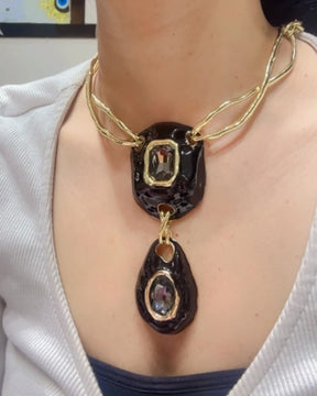 Premium Chic Black Sculptural necklace | Statement Jewellery