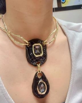 Premium Chic Black Sculptural necklace | Statement Jewellery