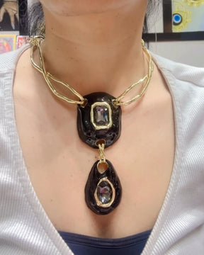 Premium Chic Black Sculptural necklace | Statement Jewellery