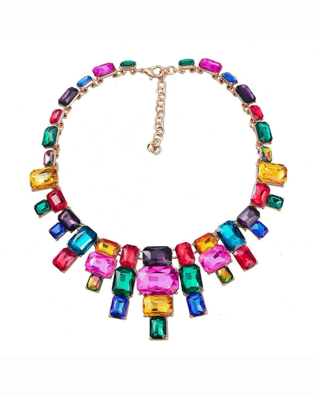 Multicolor Crystal Glass Statement Necklace